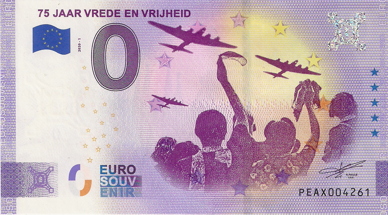 0 Euro Nederland 2020 75 jaar Vrede en Vrijheid Anniversary