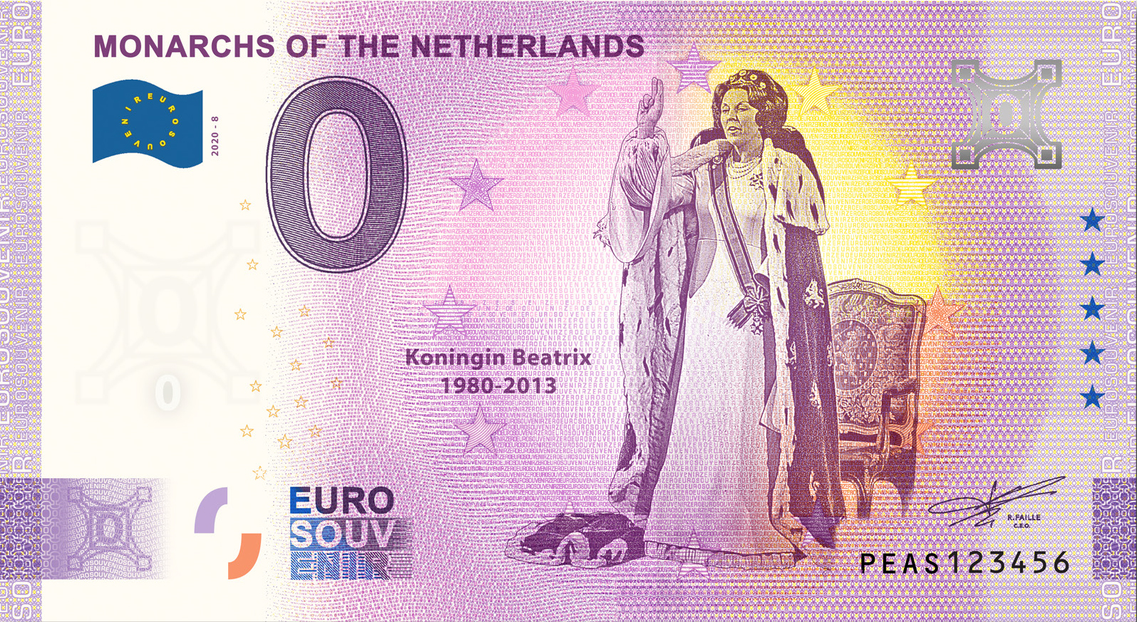 0 Euro Nederland 2020 Koningin Beatrix Anniversary