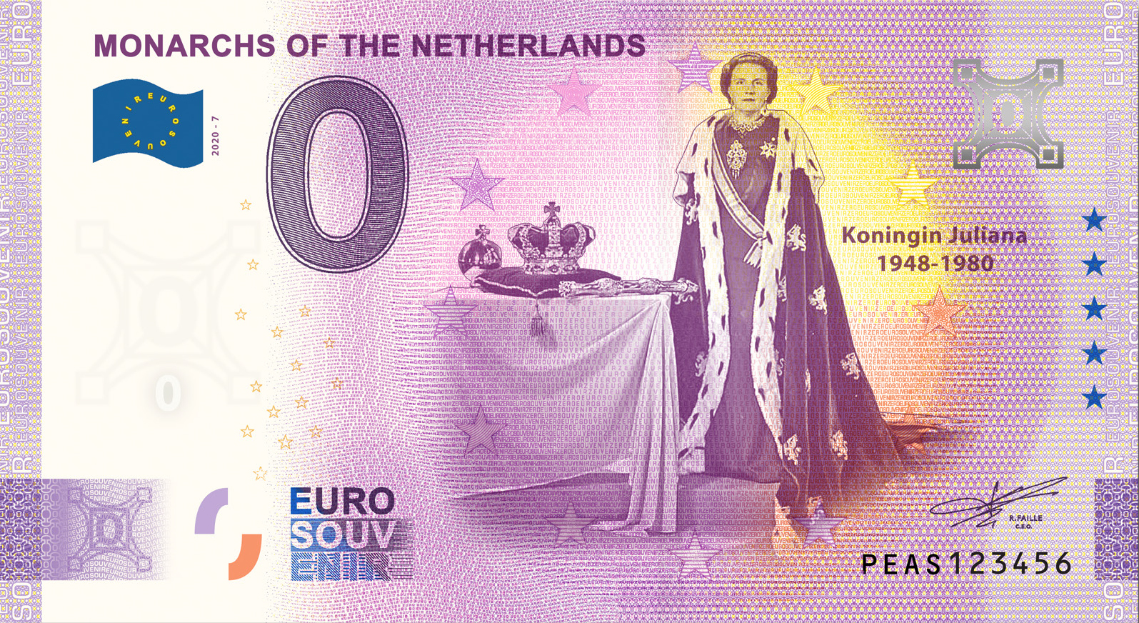 0 Euro Nederland 2020 Koningin Juliana Anniversary