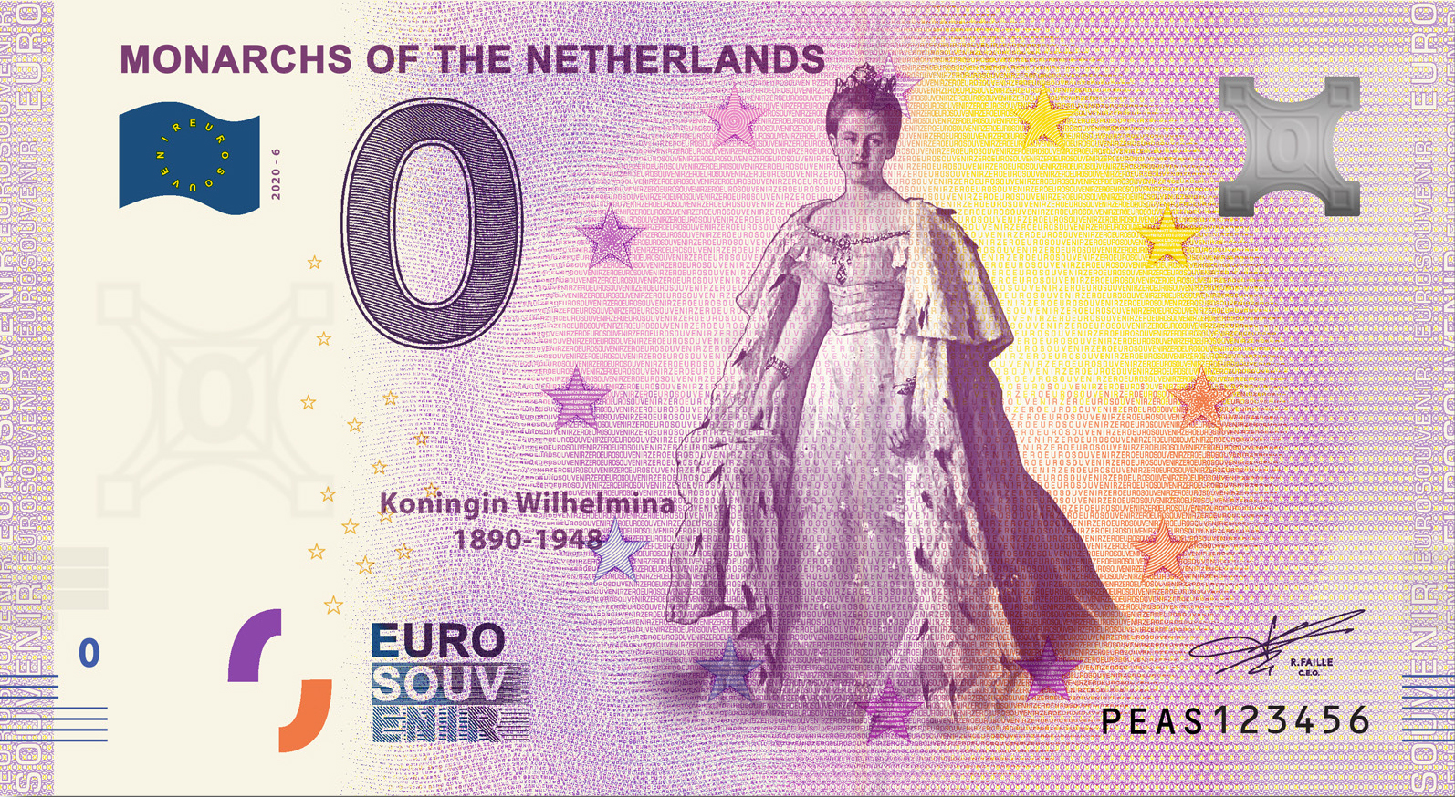 0 Euro Nederland 2020 Koningin Wilhelmina