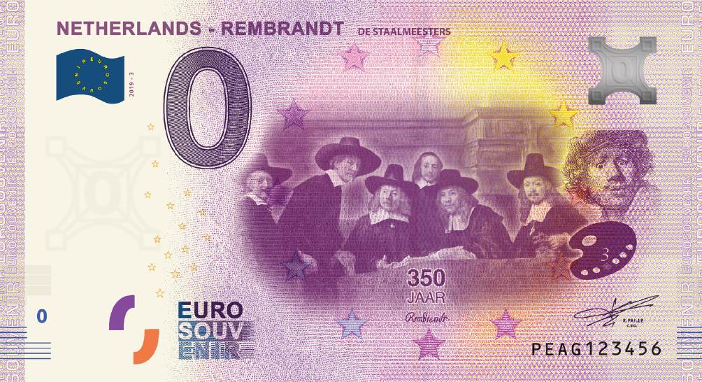 0 Euro Nederland 2019 Rembrandt De Staalmeesters