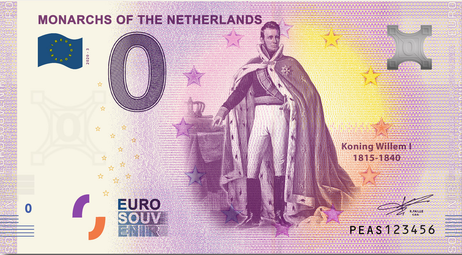 0 Euro Nederland 2020 Koning Willem I