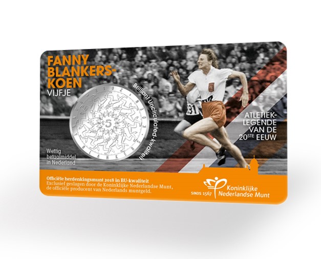 Fanny Blankers-Koen Vijfje 2018 Coincard in BU-kwaliteit