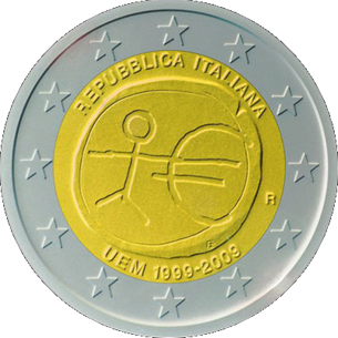 2 EURO 2009	10 jaar EMU	UNC Italië