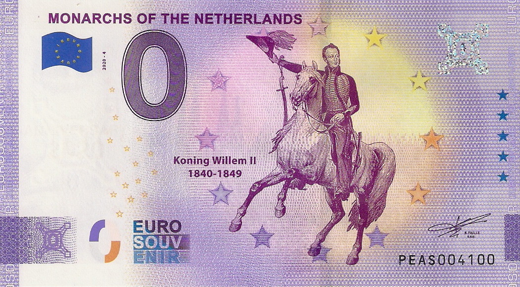 0 Euro Nederland 2020 Koning Willem II Anniversary