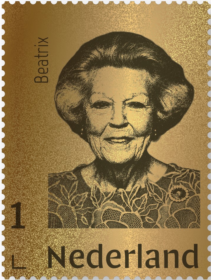 Gouden postzegel Beatrix 2020