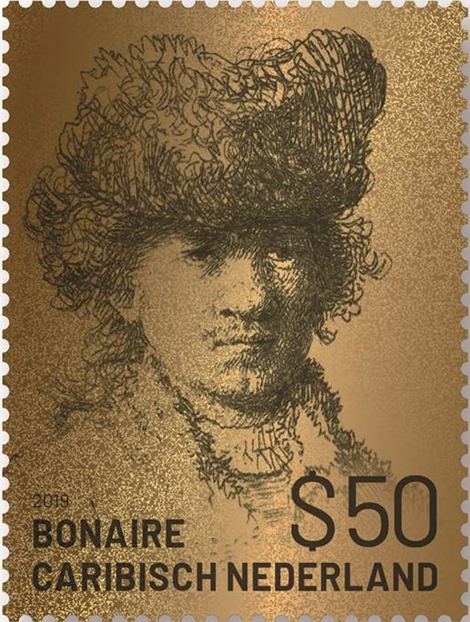 Gouden postzegel Rembrandt 2019