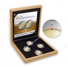 2 Euro herdenkingsmunt Koningsdubbelportret combinatieset met kleur 2014 Proof 
