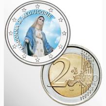 2 Euro munt kleur Madonna di Medjugorie