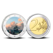2 Euro munt Amsterdam 750-8 Gezicht op het IJ