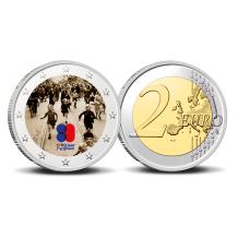 2 Euro munt kleur 80 jaar Vrede en Vrijheid