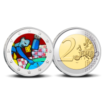 2 Euro munt kleur Herman Brood Fishing