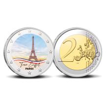 2 Euro munt kleur Tour Eiffel