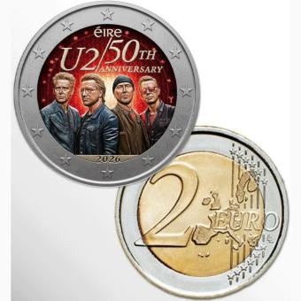2 euro Ierland  U2 kleur in munthouder