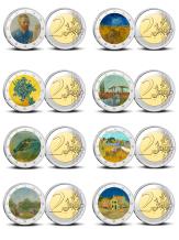 2 Euro munten kleur Van Gogh 9/16 complete set serie 2