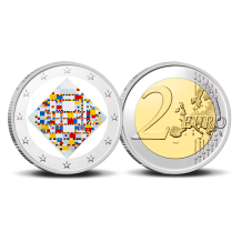 2 Euro munt kleur Mondriaan - Victory Boogie Woogie