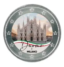 2 Euro munt kleur Duome di Milano