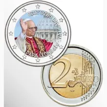 2 Euro munt kleur Papa Leone XIV - Vaticano 08.05.2025