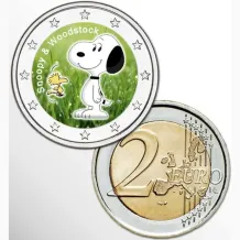 2 Euro munt kleur Snoopy