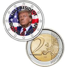 2 Euro munt kleur Donald Trump