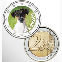 2 Euro munt kleur Jack Russell