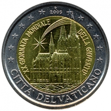 2 EURO 2005	Wereldjongerendag	UNC Vaticaan
