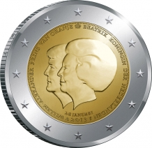 2 EURO 2013 Dubbelportret UNC herdenkingsmunt Nederland