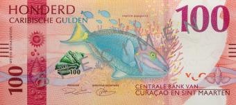 Bankbiletten Caribische Guldens 2025 - 100 Gulden Stoplight Parrotfish