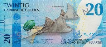 Bankbiletten Caribische Guldens 2025 - 20 Gulden Spotted Eagle Ray