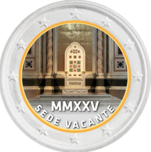 2 Euro munt kleur Sede Vacante MMXXV