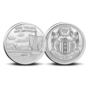 400 jaar Nieuw-Amsterdam 2025 penning in coincard
