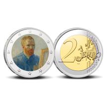 2 Euro munt kleur Van Gogh 9 Zelfportret als schilder