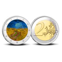 2 Euro munt kleur Van Gogh 10 Korenveld met kraaien