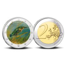 2 Euro munt kleur Van Gogh 13 IJsvogel aan de waterkant