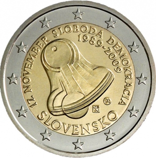 2 EURO 2009	20 jaar vrijheid en democratie	UNC Slowakije