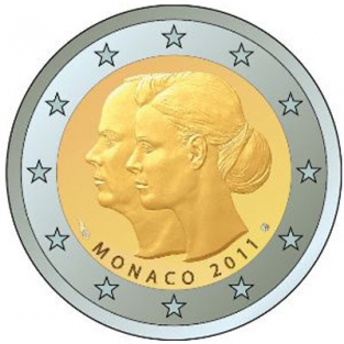 2 EURO 2011	Huwelijk Albert & Charlene	UNC Monaco