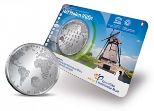 Kinderdijkse Molens 5 euro 2014 coincard UNC