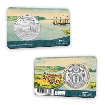 400 jaar Nieuw-Amsterdam 2025 penning in coincard
