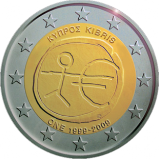 2 EURO 2009 10 jaar EMU UNC Cyprus