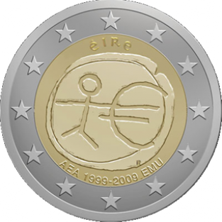 2 EURO 2009	10 jaar EMU	UNC Ierland