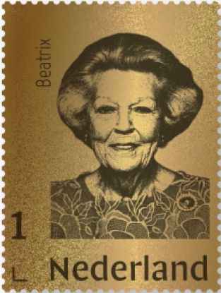 Gouden postzegel Beatrix 2020