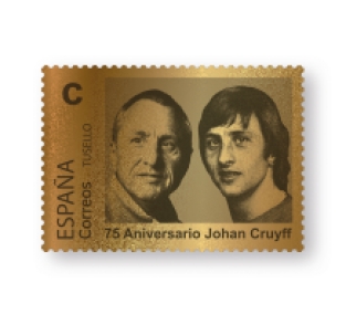 Gouden postzegel Johan Cruijff 2022 Spanje