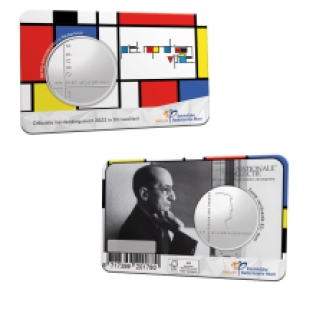 Piet Mondriaan Vijfje 2022 Coincard in BU-kwaliteit
