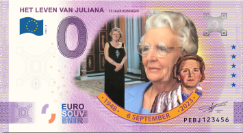0 Euro Nederland 2023  Het leven van Juliana - 75 jaar koningin KLEUR