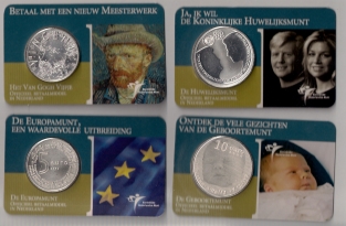 Coincards 1-4 Huwelijk, Van Gogh, Geboorte & Europa