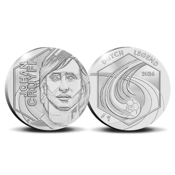 Johan Cruyff Legacy 2016–2026  – Zilver 1 ounce in doos en munthouder
