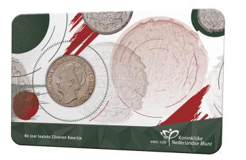 Numismatische Coincard Laatste zilveren kwartje complete serie 9 verschillende jaren